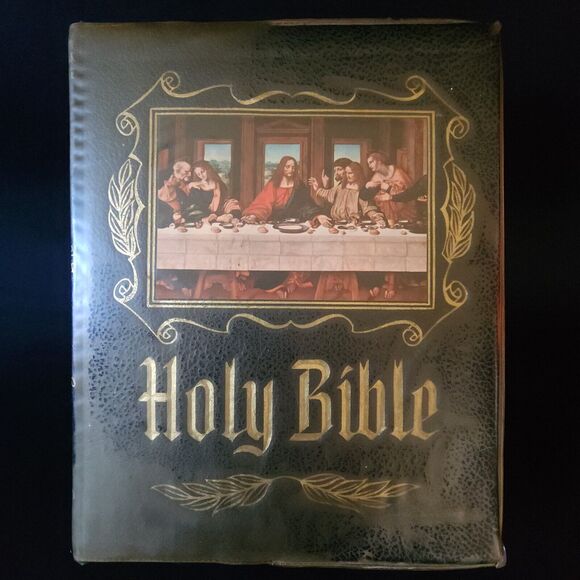 Vtg Hertel Holy Bible New Standard Reference Edition Blue Ribbon Leather 1965-66 - Picture 1 of 15